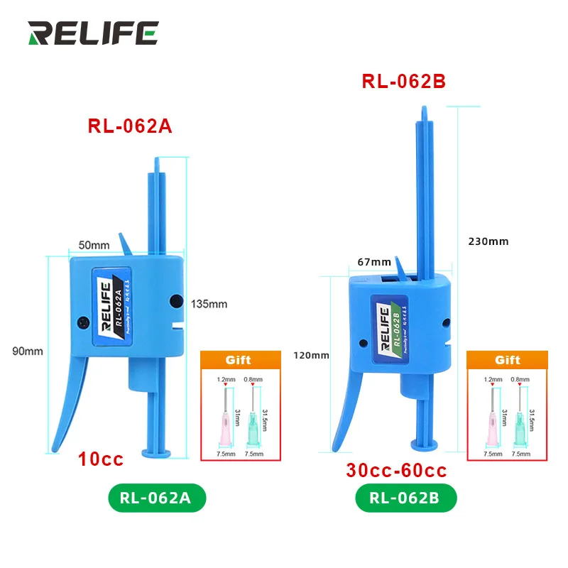 RELIFE RL-062A RL-062B Needle Barrel Manual Glue Gun Solder Paste Oil Tin Paste Glue Tube Booster Tools Phone Repair Tool
RELIFE RL-062A RL-062B Needle Barrel Manual Glue Gun Solder Paste Oil Tin Paste Glue Tube Booster Tools Phone Repair Tool