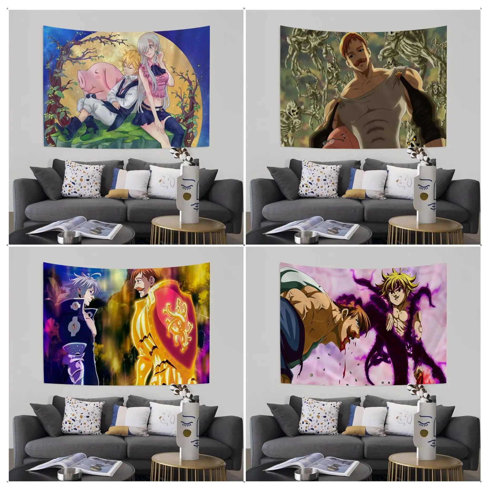 

Seven Deadly Sins Colorful Tapestry Wall Hanging Art Science Fiction Room Home Decor Cheap Hippie Wall Hanging