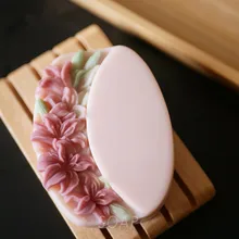 2023 Newest 3D Flower Soap Mold Oval Shape Silicone Soap Molds for Soap Making Bath Bar Handmade Natural DIY Soap Making Mould
