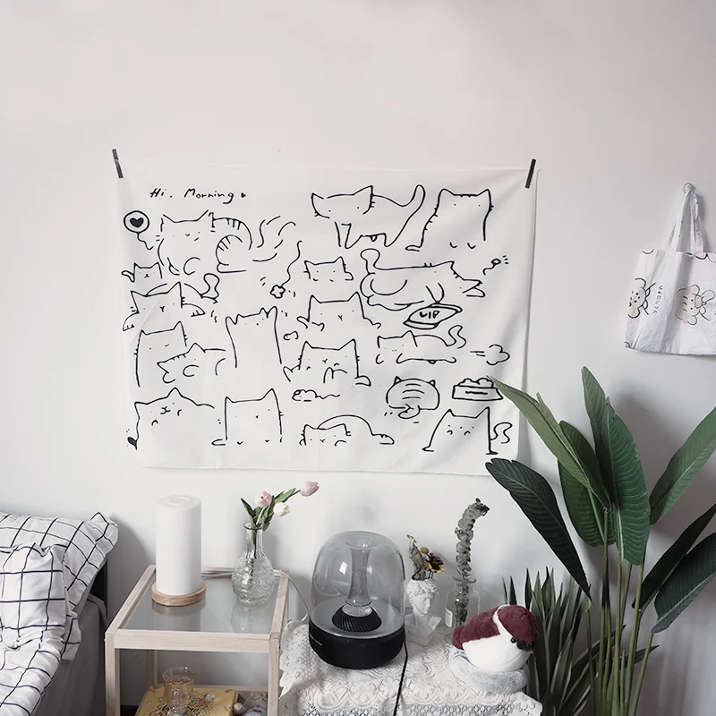 Hanging Wall Cloth Background Cloth Room Background Home Tapestry Bedside Stay Decoration Cloth Lovely Cat
Hanging Wall Cloth Background Cloth Room Background Home Tapestry Bedside Stay Decoration Cloth Lovely Cat