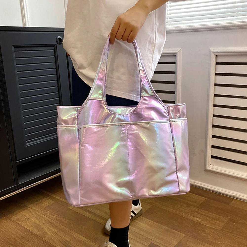 Women's Travel Bag Laser Nylon Large Capacity Handbag Storage Shopping Tote Schoolbag Commuter Shoulder Bag Sports Fitness Pack
Women's Travel Bag Laser Nylon Large Capacity Handbag Storage Shopping Tote Schoolbag Commuter Shoulder Bag Sports Fitness Pack