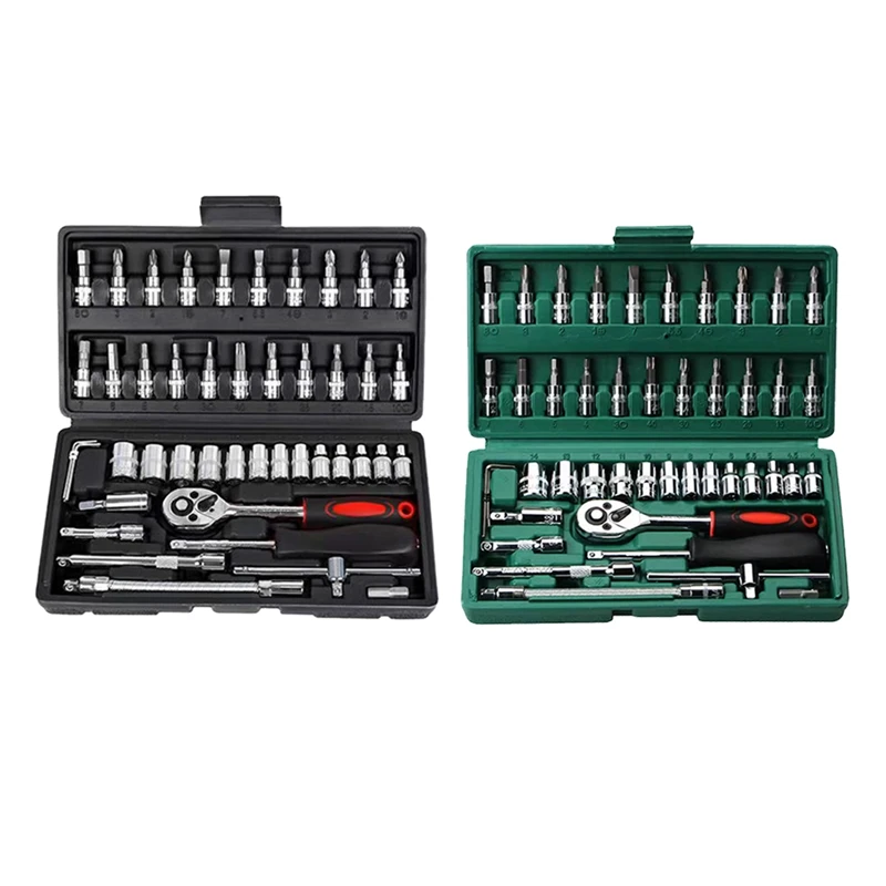 46 Piece Auto Repair Tool Set Sleeve Tool With Ratchet Tool Set Auto Parts Auto Repair Tools Green
46 Piece Auto Repair Tool Set Sleeve Tool With Ratchet Tool Set Auto Parts Auto Repair Tools Green