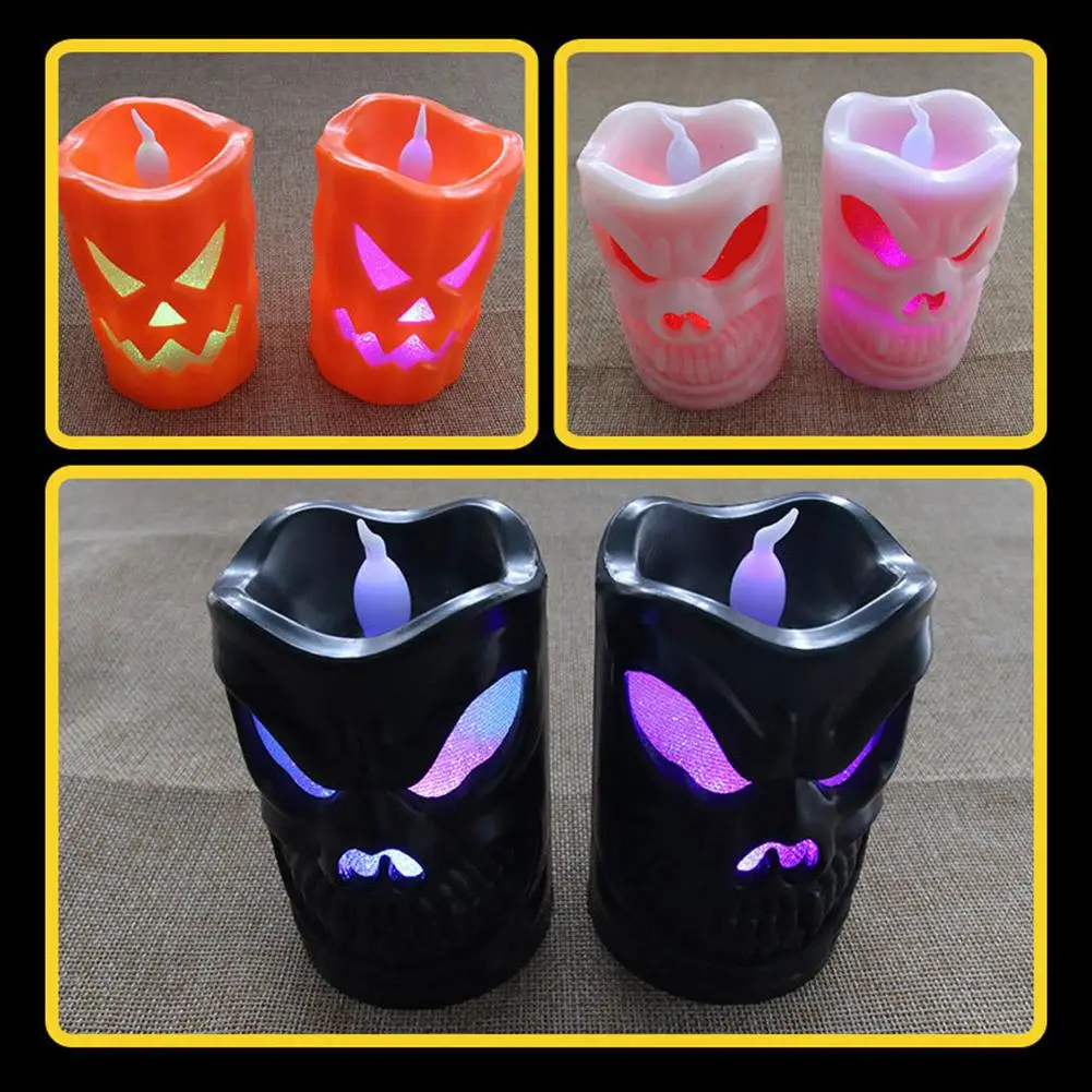 Skull Candle Lamp Halloween LED Candlestick Light Party Props Pumpkin Candle Decor Light Ornaments Happy Halloween Colorful H2G8 
Skull Candle Lamp Halloween LED Candlestick Light Party Props Pumpkin Candle Decor Light Ornaments Happy Halloween Colorful H2G8