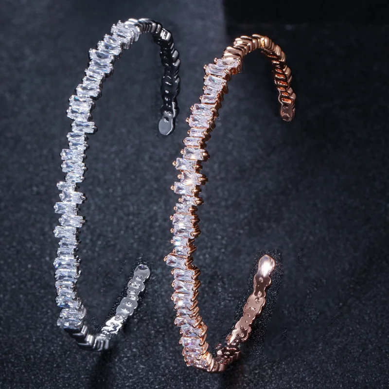 Noble Fashion Square Cut Baguette Cubic Zirconia Crystal Opening Cuff Bangle Bracelet For Women
Noble Fashion Square Cut Baguette Cubic Zirconia Crystal Opening Cuff Bangle Bracelet For Women