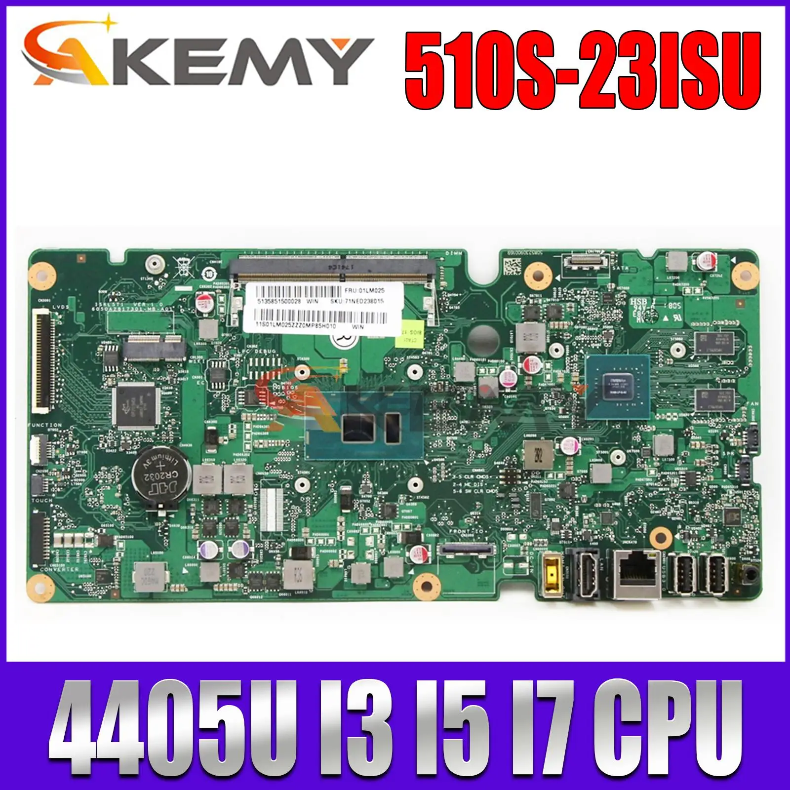 6050A2817301 Motherboard For Lenovo 510S-23ISU 520S-23IKU Laptop motherboard MainBoard ISKLST1 VER:1.0 W/ 4405U I3 I5 I7 CPU
6050A2817301 Motherboard For Lenovo 510S-23ISU 520S-23IKU Laptop motherboard MainBoard ISKLST1 VER:1.0 W/ 4405U I3 I5 I7 CPU