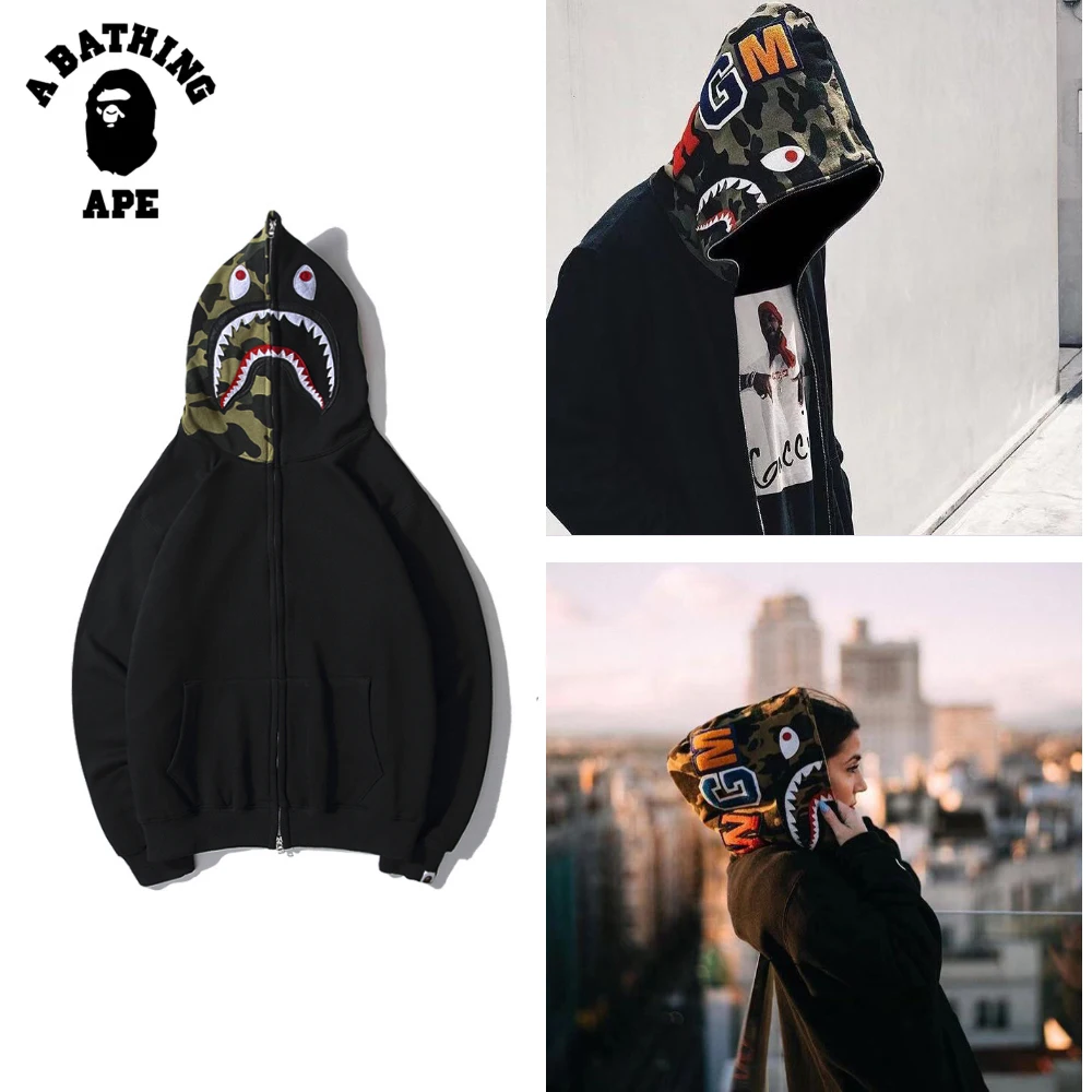 

A Bathing Ape Sweatershirt Men Women Classic Shark Hip Hop Tiger Skateboarding WGM Hoodies Colorful Zipper Sports Hoody Coat