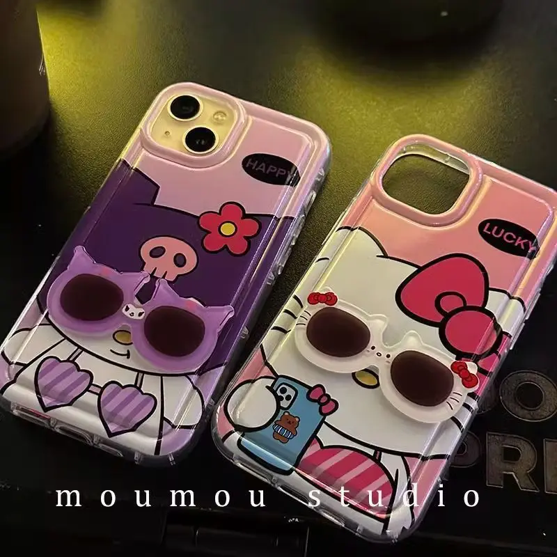 Sanrio Hellokittys Kuromi Kawaii телефон чехол с держателем для очков для Apple 11 12 13 14 Pro Max Мягкие силиконовые защитные чехлы
Sanrio Hellokittys Kuromi Kawaii телефон чехол с держателем для очков для Apple 11 12 13 14 Pro Max Мягкие силиконовые защитные чехлы