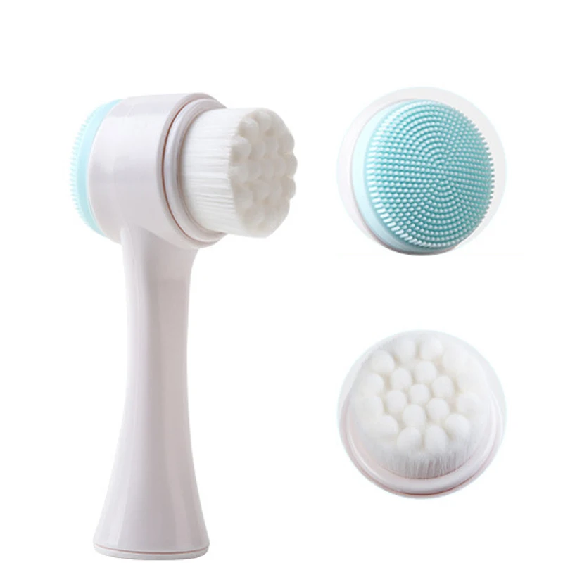 

New Face Cleansing Brush Blackhead Removal Product Pore Cleaner Exfoliator Face Scrub Brush Double-Sided Facial Cleanser 1pcs
