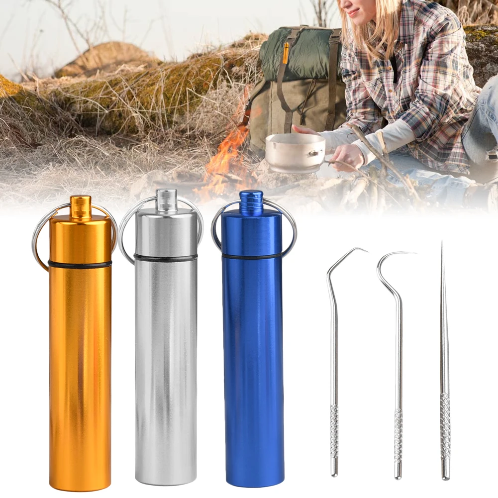Toothpicks Pocket Set Portable Multi-Purpose Toothpick Fruit Fork Camping Tool with Toothpick Storage Tube For Outdoor Camping
Toothpicks Pocket Set Portable Multi-Purpose Toothpick Fruit Fork Camping Tool with Toothpick Storage Tube For Outdoor Camping