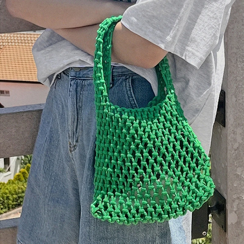 Korean Hand-woven Hollow Handbag Mori Cotton Thread All-match Fashion Net Pocket Lazy Wind Fishing Net Cabbage Basket
Korean Hand-woven Hollow Handbag Mori Cotton Thread All-match Fashion Net Pocket Lazy Wind Fishing Net Cabbage Basket