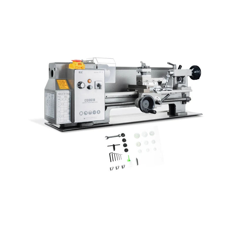CQ0618 7"x14" Desktop Manual Mini Variable Speed Metal Lathe Hobby Bench Lathes
CQ0618 7"x14" Desktop Manual Mini Variable Speed Metal Lathe Hobby Bench Lathes