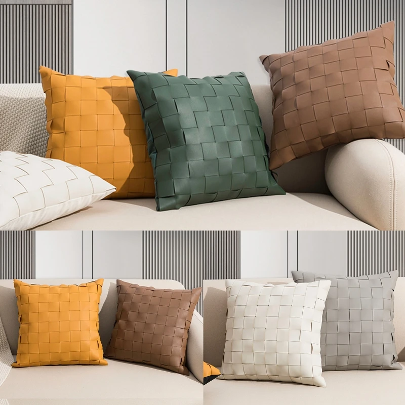 Modern American Throw Pillow Case Solid Woven Imitation Leather Cushion Cover 40JA
Modern American Throw Pillow Case Solid Woven Imitation Leather Cushion Cover 40JA