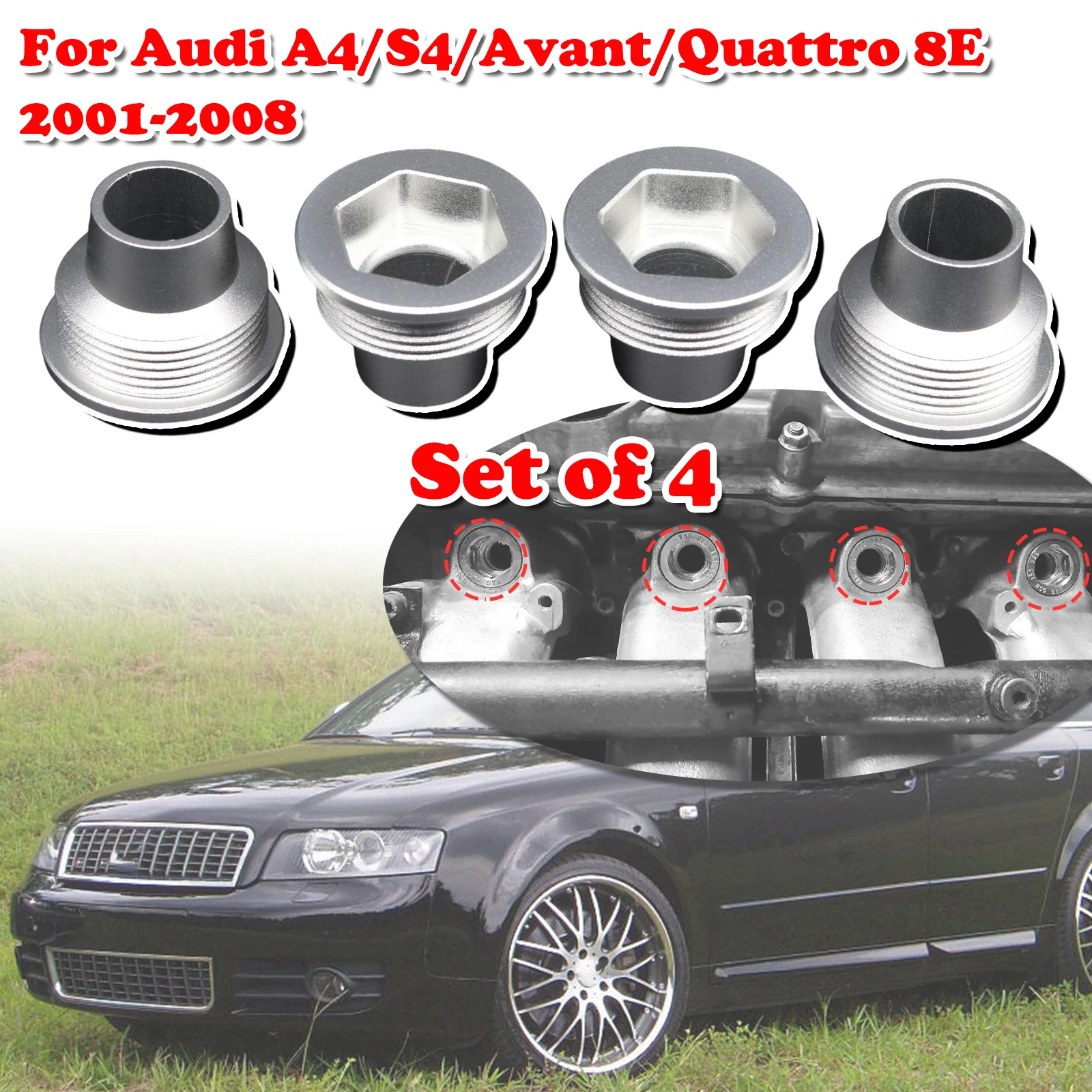 Набор из 4 шт. для Audi A4/S4/Avant/Quattro 8E, обновленная алюминиевая вставка для топливной форсунки, чашка, сиденье, запасные части для автомобиля 2001 2002-2008
Набор из 4 шт. для Audi A4/S4/Avant/Quattro 8E, обновленная алюминиевая вставка для топливной форсунки, чашка, сиденье, запасные части для автомобиля 2001 2002-2008