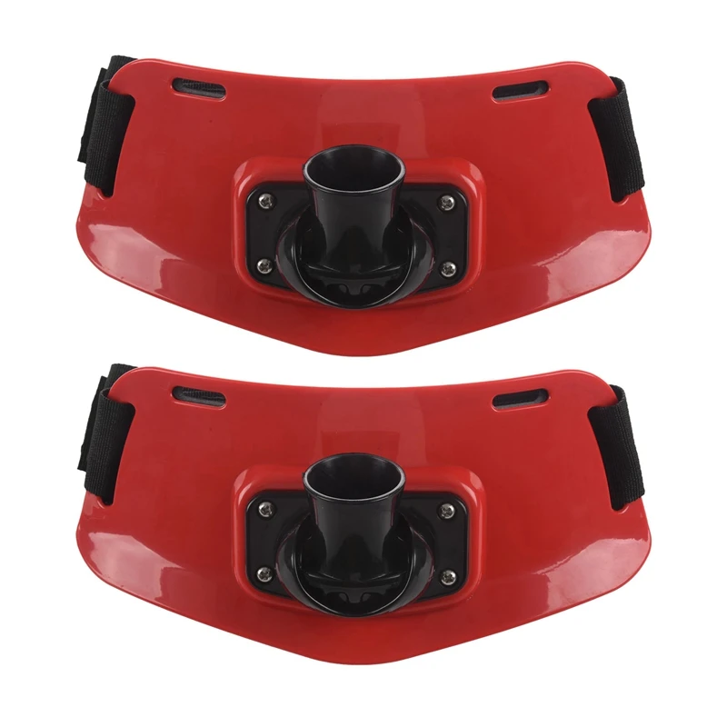 

2X Adjustable Stand Up Gimble Belt Boat Game Fishing Rod Holder Fishing Accessories Fishing Tackle(Red)