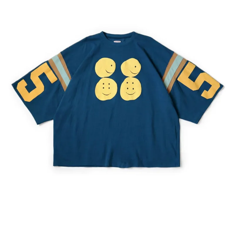 Color KAPITAL 22SS Splicing Batik Smiling Face 55 Number Letter Short Sleeve T-shirt For Men Wome
Color KAPITAL 22SS Splicing Batik Smiling Face 55 Number Letter Short Sleeve T-shirt For Men Wome
