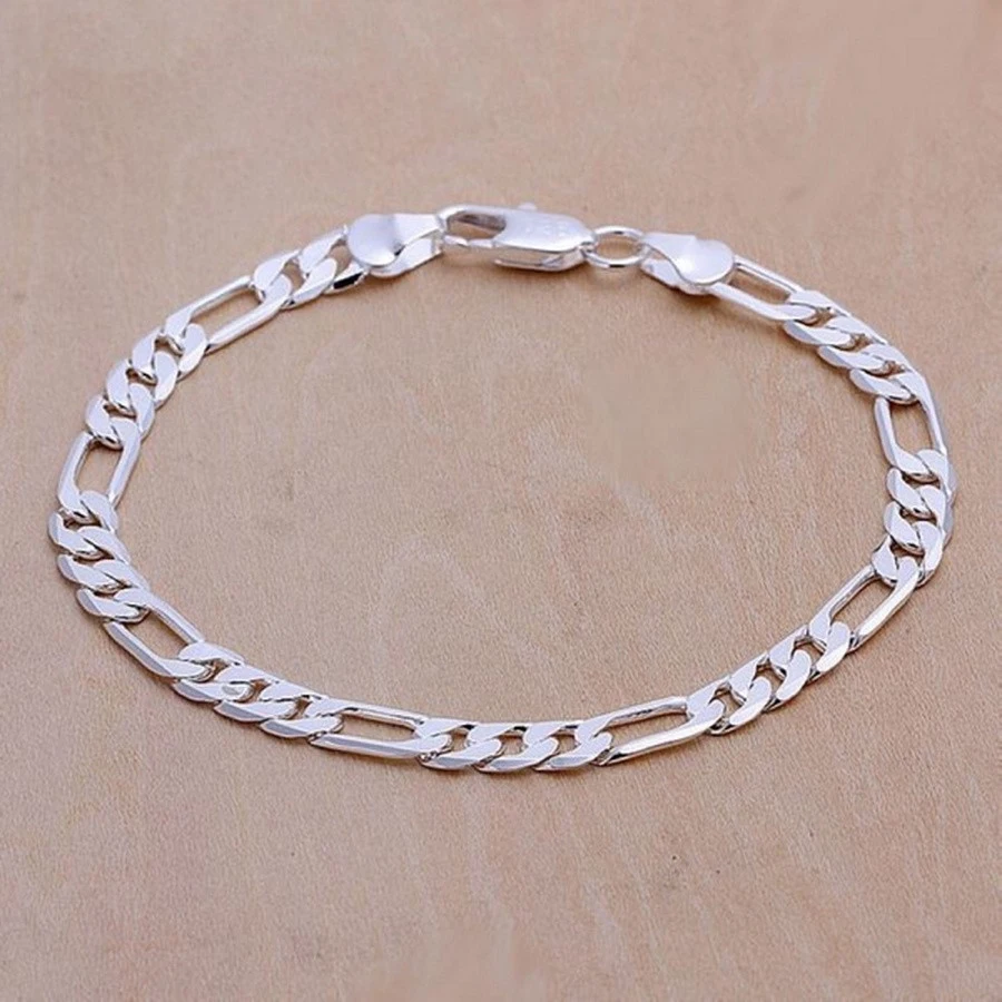 JINGLIN Wedding Nice Sift 925 Sterling Silver 6MM Figaro Chain Men Women Jewelry Fashion Beautiful Bracelet Free Shipping
JINGLIN Wedding Nice Sift 925 Sterling Silver 6MM Figaro Chain Men Women Jewelry Fashion Beautiful Bracelet Free Shipping