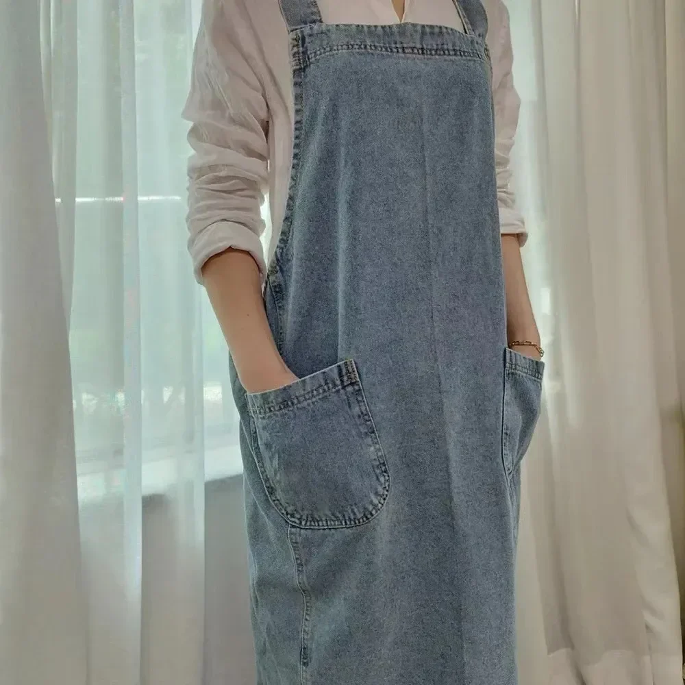 Kitchen Korean Baking Accessories Lady Woman Denim For Garden Aprons Cotton Cooking Household Fabric Cleaning Apron Dress
Kitchen Korean Baking Accessories Lady Woman Denim For Garden Aprons Cotton Cooking Household Fabric Cleaning Apron Dress