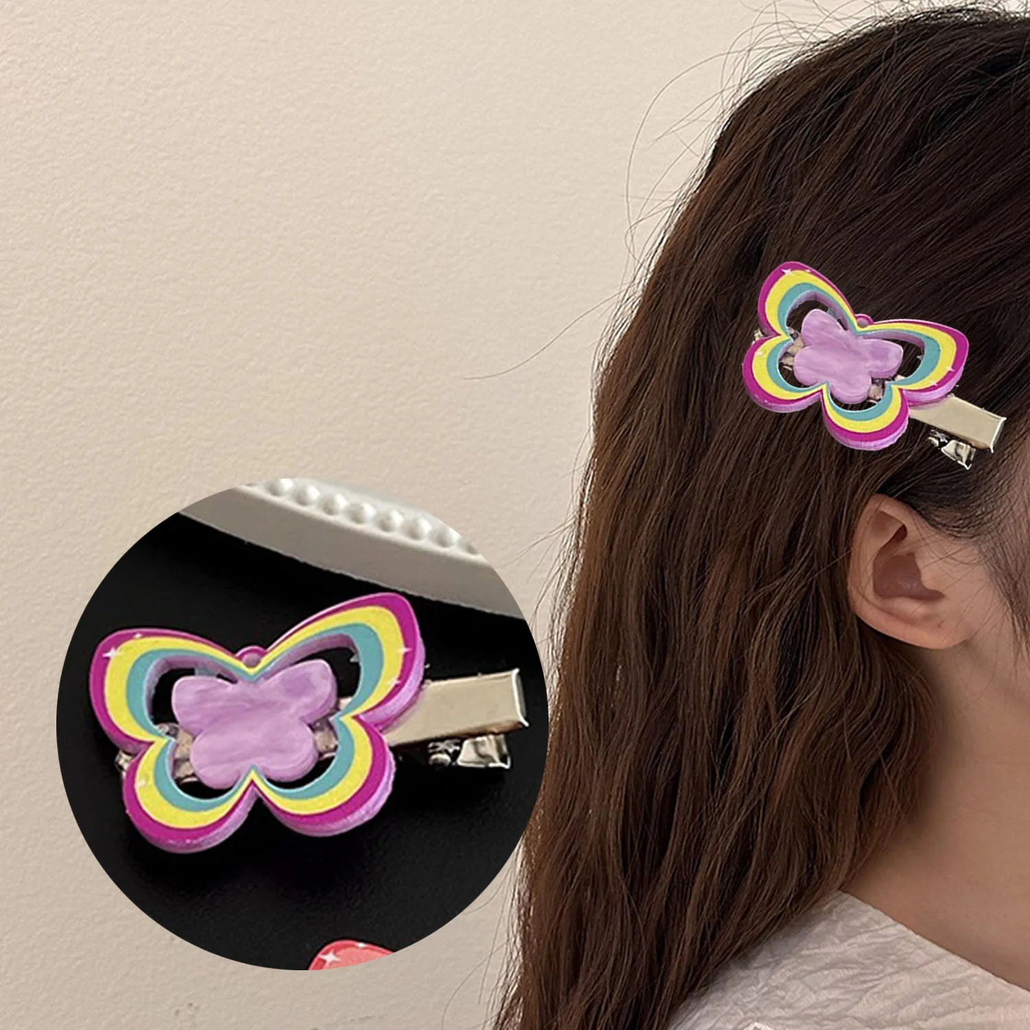 Super Fairy Acrylic Colorful Butterfly Hairpins Simple Side Clips Bangs Clip Hair Card Headdress Duckbill Clips Hair Accessories
Super Fairy Acrylic Colorful Butterfly Hairpins Simple Side Clips Bangs Clip Hair Card Headdress Duckbill Clips Hair Accessories
