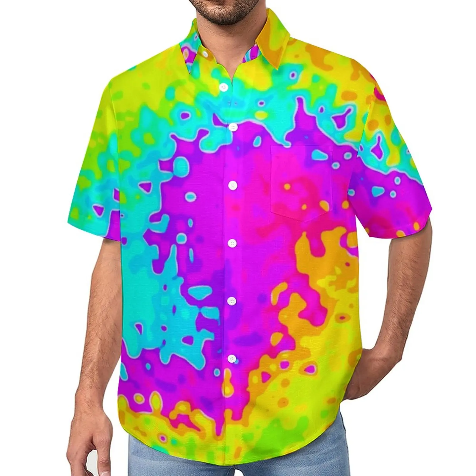 Yellow Tie Dye Casual Shirt Psychedelic Print Vacation Loose Shirt Summer Harajuku Blouses Short Sleeve Pattern Oversize Clothes
Yellow Tie Dye Casual Shirt Psychedelic Print Vacation Loose Shirt Summer Harajuku Blouses Short Sleeve Pattern Oversize Clothes