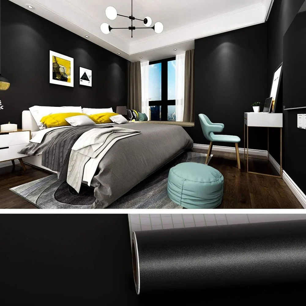Black Wallpaper For Walls In Rolls Self Adhesive Waterproof Vinyl Film Contact Paper Wall Sticker Papel Tapiz Home Decor
Black Wallpaper For Walls In Rolls Self Adhesive Waterproof Vinyl Film Contact Paper Wall Sticker Papel Tapiz Home Decor