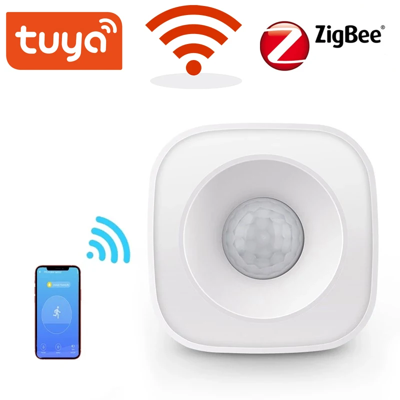Tuya ZigBee/WiFi PIR Motion Sensor Wireless Infrared Detector Security Burglar Alarm Sensor Smart life APP Control Compatible
Tuya ZigBee/WiFi PIR Motion Sensor Wireless Infrared Detector Security Burglar Alarm Sensor Smart life APP Control Compatible
