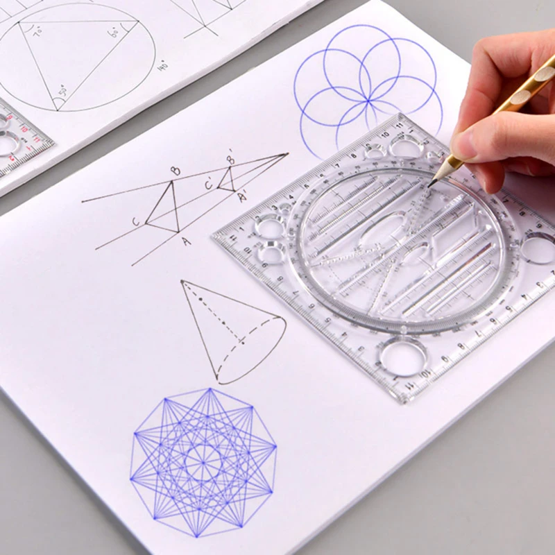 Multifunction Rotatable Drawing Template Art Design Construction Architect Stereo Geometry Circle Drafting Measuring Scale Ruler
Multifunction Rotatable Drawing Template Art Design Construction Architect Stereo Geometry Circle Drafting Measuring Scale Ruler