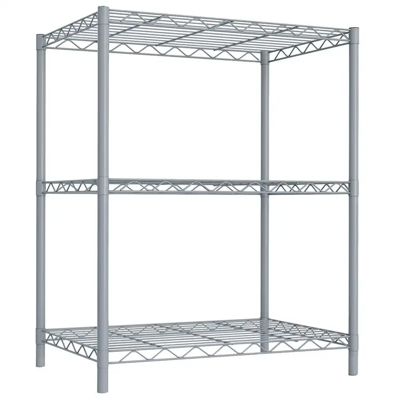 

Tier Steel Wire Multi-Purpose Free-Standing Heavy Duty Shelf, Grey