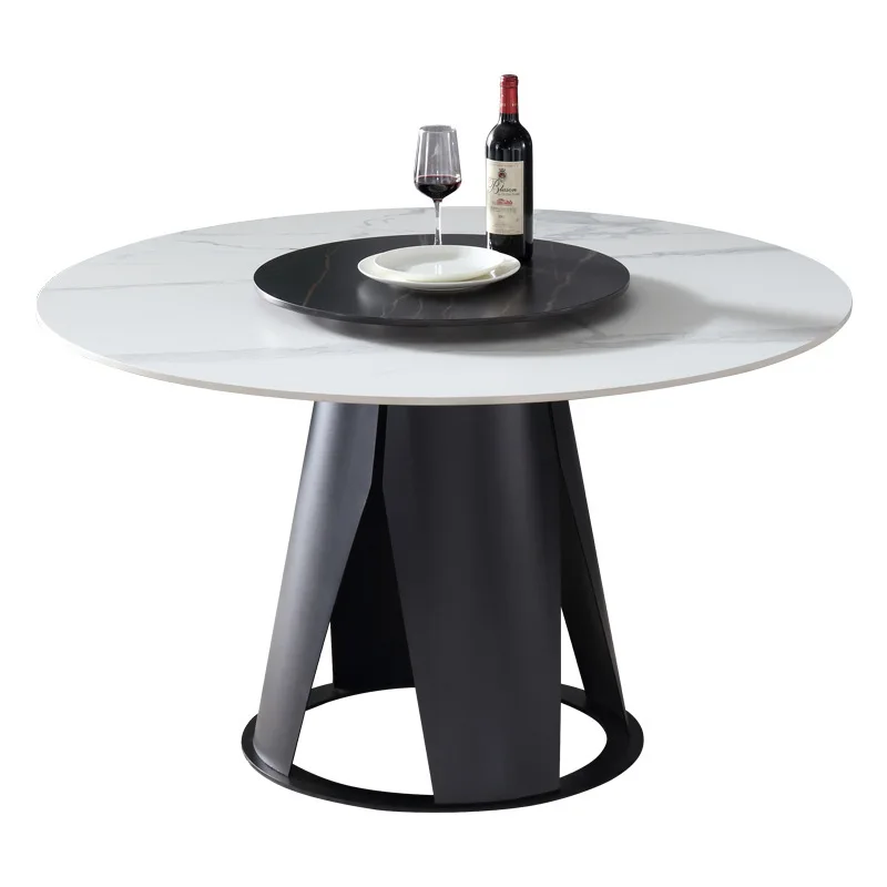 Light luxury marble dining table and chairs combination of simple household round dining room dining table
Light luxury marble dining table and chairs combination of simple household round dining room dining table