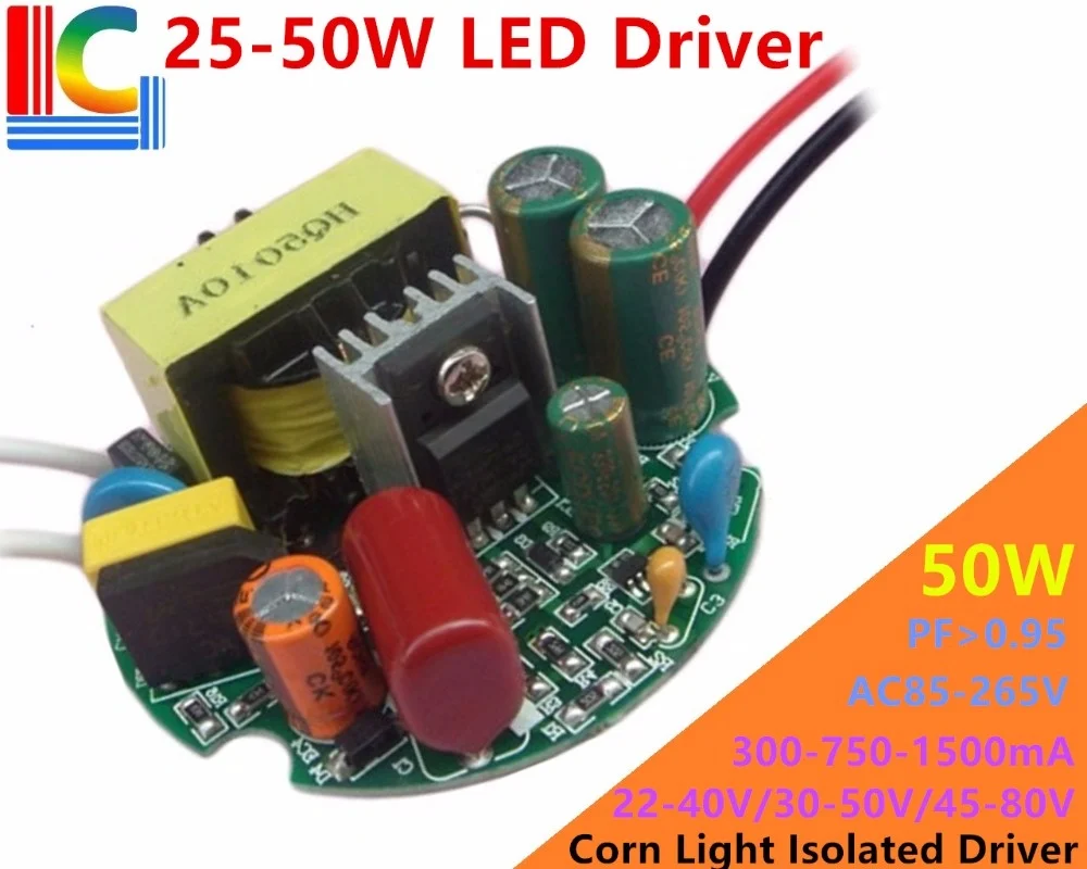 

10W 15W 25W 36W 42W 50W Corn light LED Driver Adapter 300mA 600mA 700mA 0.9A 1.2A 1.5A Power Supply Round Lighting Transformer