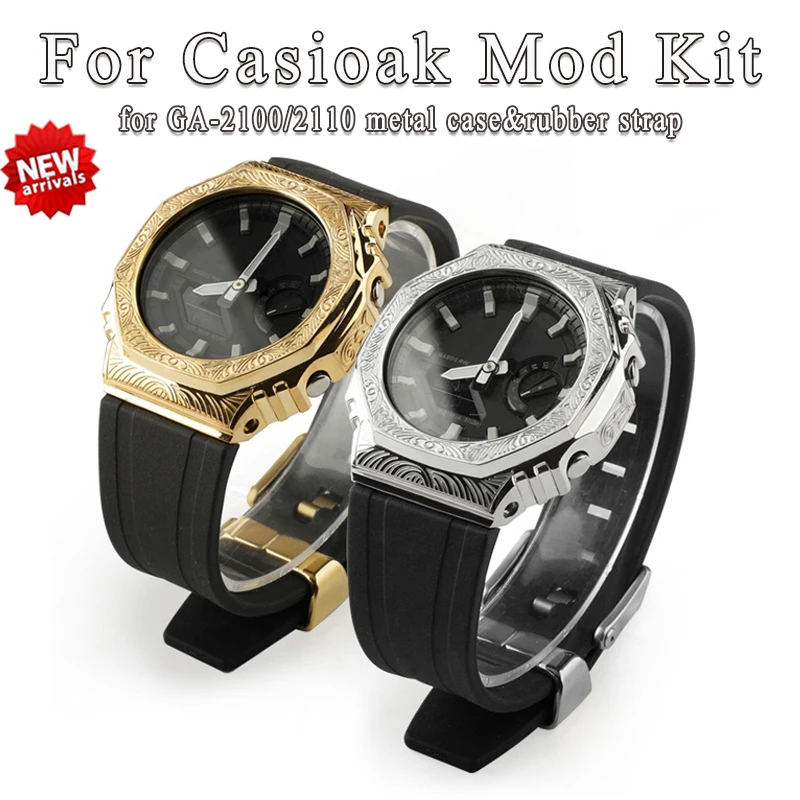 Rubber Band for GA-2100 Modification for Casioak GA2100 2110 Metal Case Bezel with Rubber Strap Mod Kit with Tools Accessories
Rubber Band for GA-2100 Modification for Casioak GA2100 2110 Metal Case Bezel with Rubber Strap Mod Kit with Tools Accessories