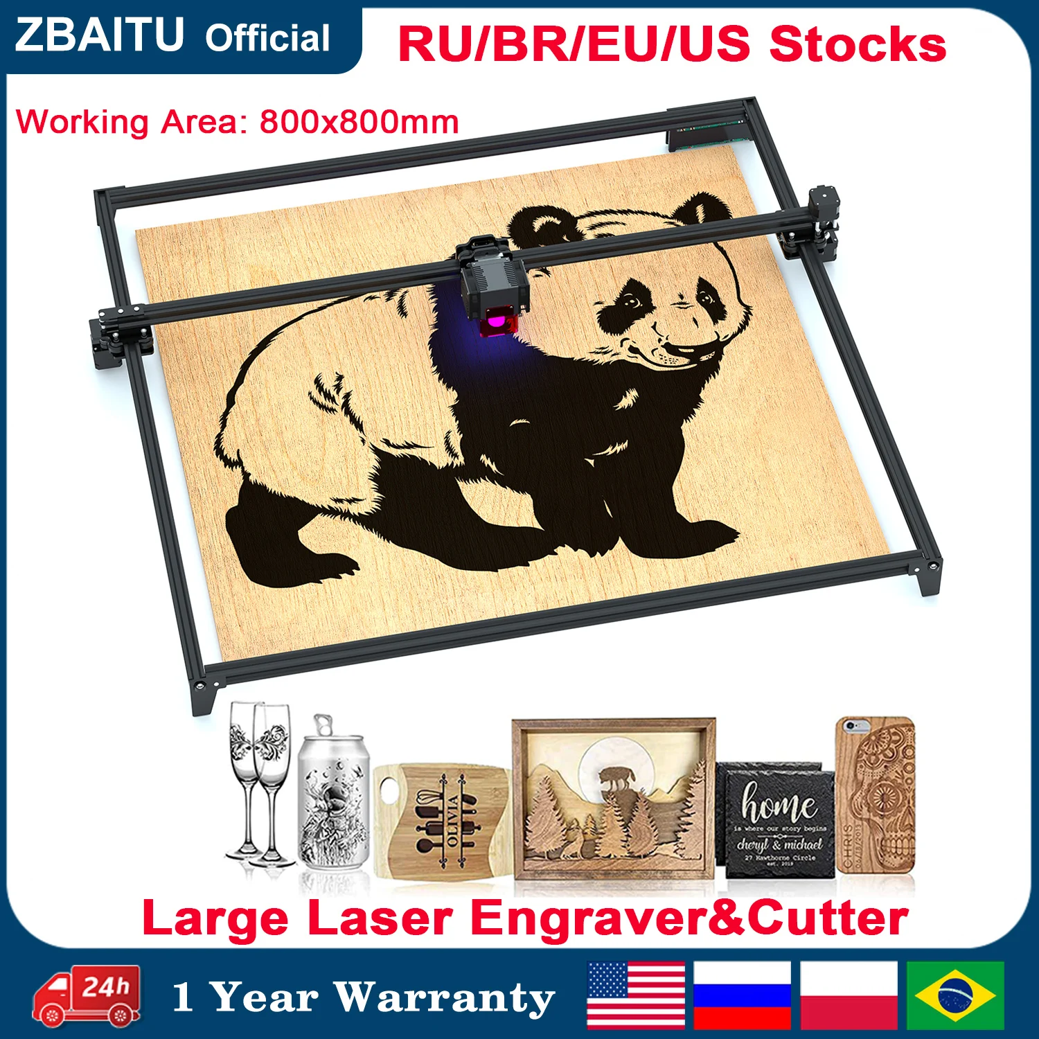 20W Laser Engraver, 80x80CM M81 Extend 4 Diodes Laser Cutter, Air Assisted 130W CNC WIFI Engraving Machine Wood Carving Tools
20W Laser Engraver, 80x80CM M81 Extend 4 Diodes Laser Cutter, Air Assisted 130W CNC WIFI Engraving Machine Wood Carving Tools