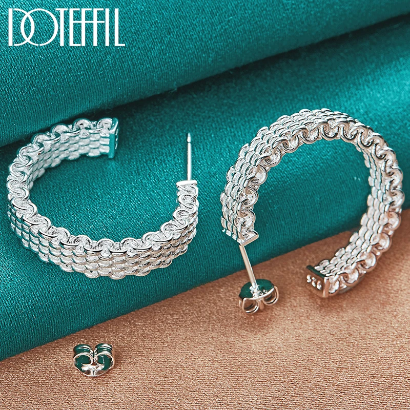 DOTEFFIL Fashion 925 Sterling Silver Earring For Women Round Stud Earring Christmas Gift Party Wedding Jewelry Free Shipping
DOTEFFIL Fashion 925 Sterling Silver Earring For Women Round Stud Earring Christmas Gift Party Wedding Jewelry Free Shipping