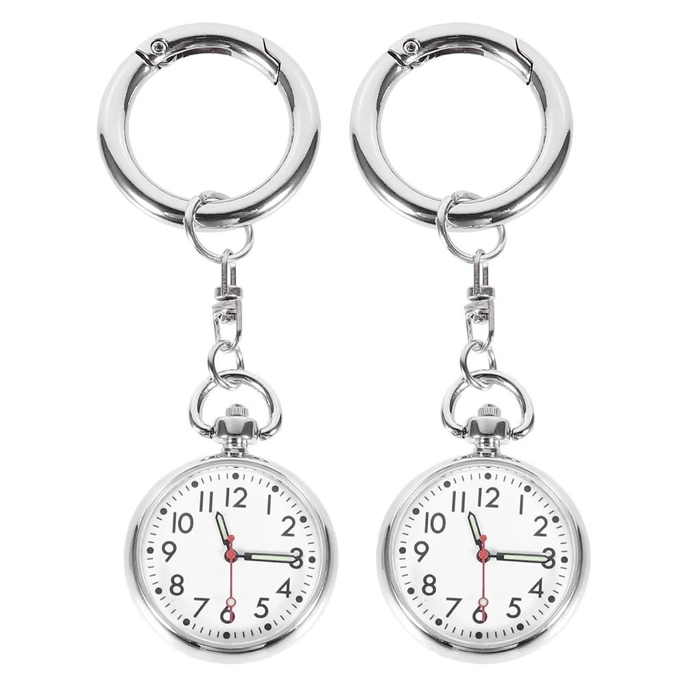 2pc Keychain Style Watches Keychain Style Pocket Watches Chest Hanging Watches (Silver)
2pc Keychain Style Watches Keychain Style Pocket Watches Chest Hanging Watches (Silver)