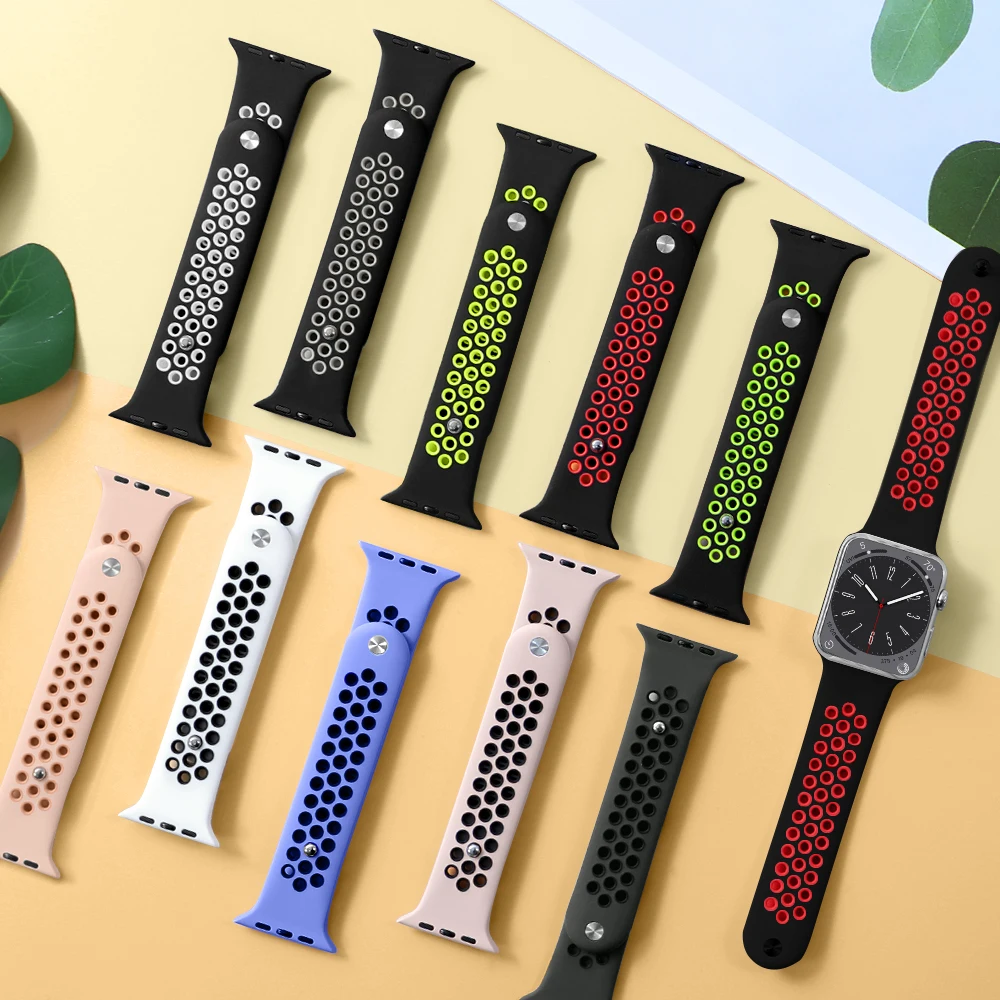 Ремешок силиконовый для Apple Watch Band 44 мм 45 мм 49 мм 40 мм 41 мм 42 мм 38 мм, Двухсекционный браслет для iWatch Series 8 7 3 4 5 6 SE
Ремешок силиконовый для Apple Watch Band 44 мм 45 мм 49 мм 40 мм 41 мм 42 мм 38 мм, Двухсекционный браслет для iWatch Series 8 7 3 4 5 6 SE