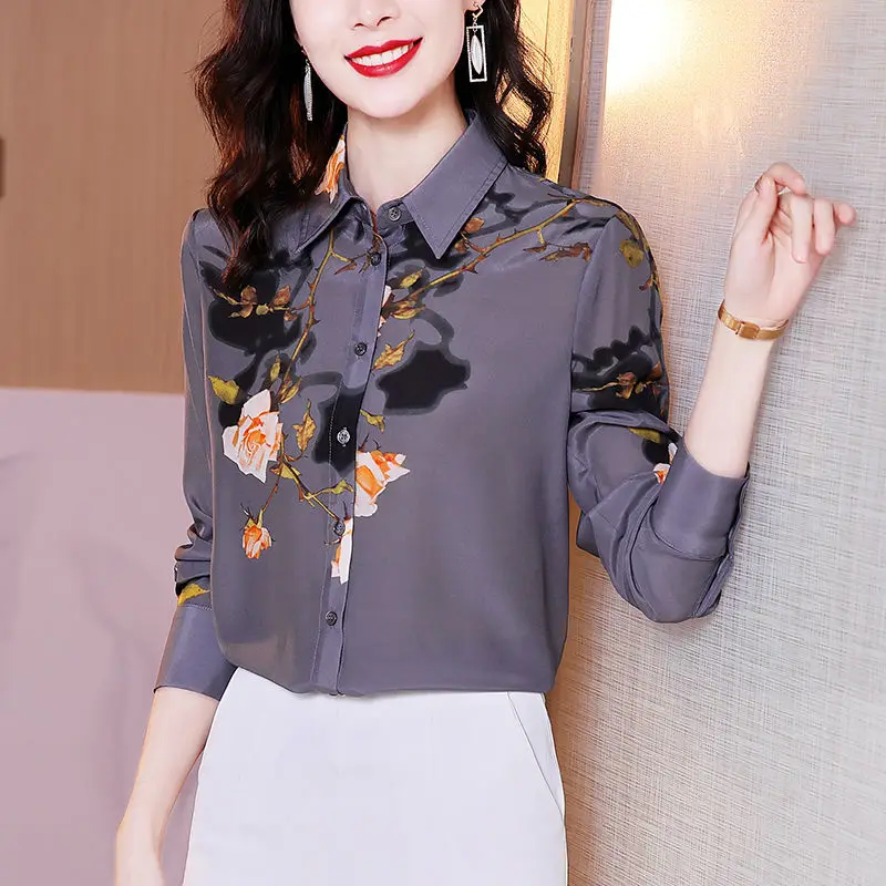 Ladies Mulberry Silk Shirt 2022 Long Sleeve Spring Lapel Floral Casual Silk Shirt button up shirt long sleeve blouse
Ladies Mulberry Silk Shirt 2022 Long Sleeve Spring Lapel Floral Casual Silk Shirt button up shirt long sleeve blouse