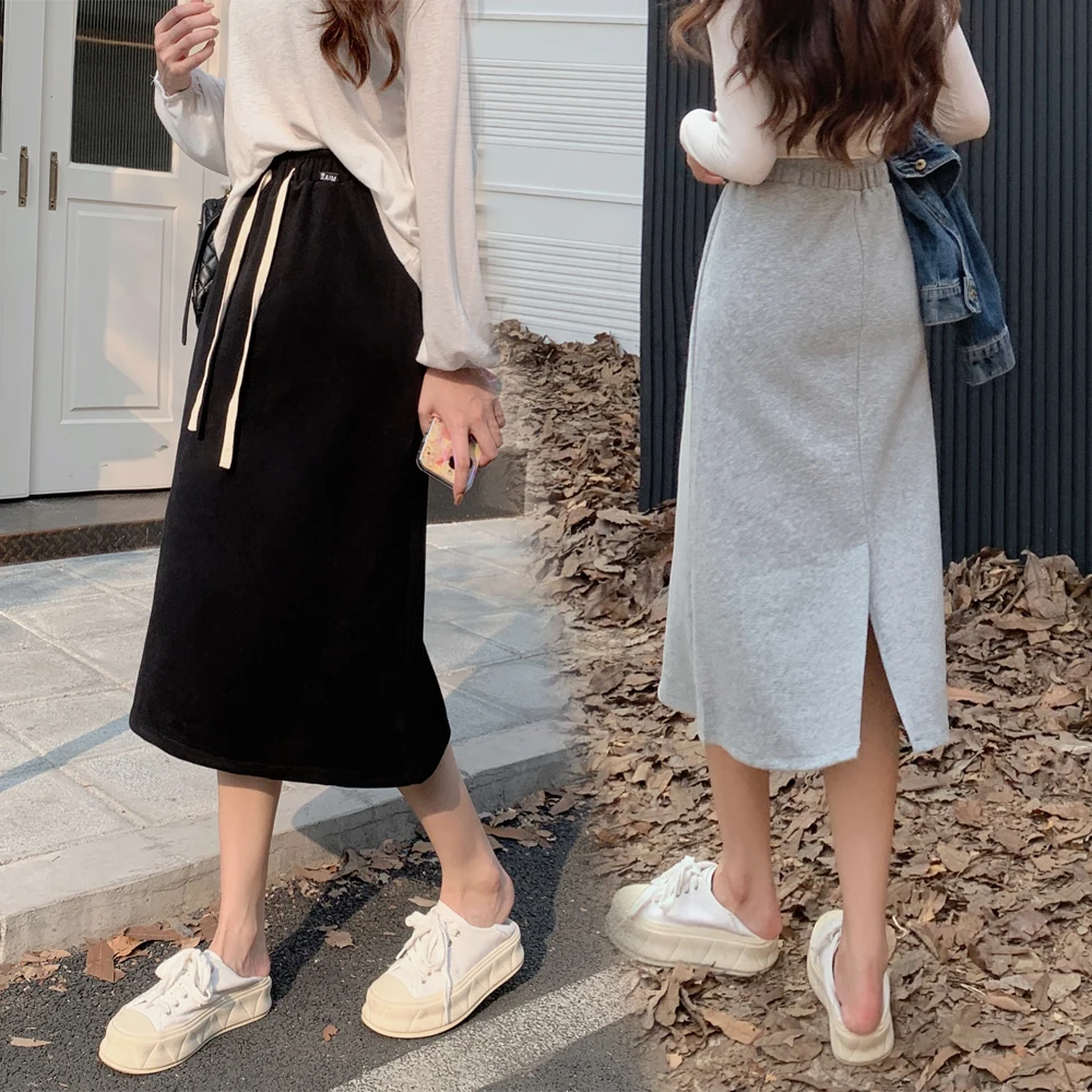 Korean Fashion Ladies Medium-long Split Hem OL Skirts Womens Sexy Belt Skirt Woman Casual Female Girls Black Skirt Dropshipping
Korean Fashion Ladies Medium-long Split Hem OL Skirts Womens Sexy Belt Skirt Woman Casual Female Girls Black Skirt Dropshipping