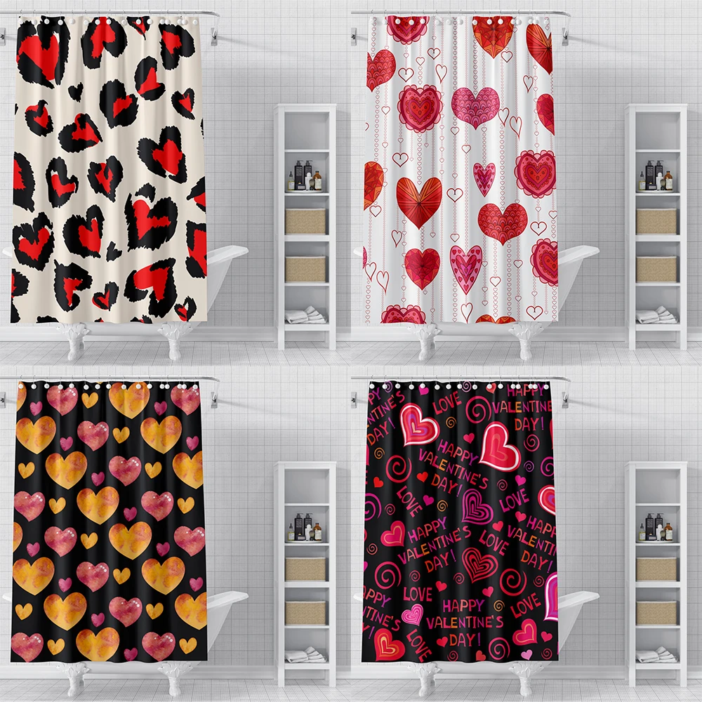 Heart Print Shower Curtain Simple Romantic Bath Curtain Polyester Fabric Waterproof Shower Curtain With Hooks Bathroom Decor
Heart Print Shower Curtain Simple Romantic Bath Curtain Polyester Fabric Waterproof Shower Curtain With Hooks Bathroom Decor