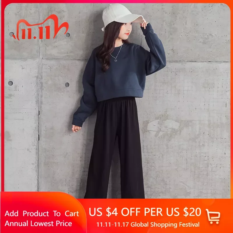 2023 Autumn Casual Kids Clothes Girl Sets Solid Long Sleeve Sweatshirt Top Pants Children Girls 2Pcs Clothing Suits 3-16 Years
2023 Autumn Casual Kids Clothes Girl Sets Solid Long Sleeve Sweatshirt Top Pants Children Girls 2Pcs Clothing Suits 3-16 Years