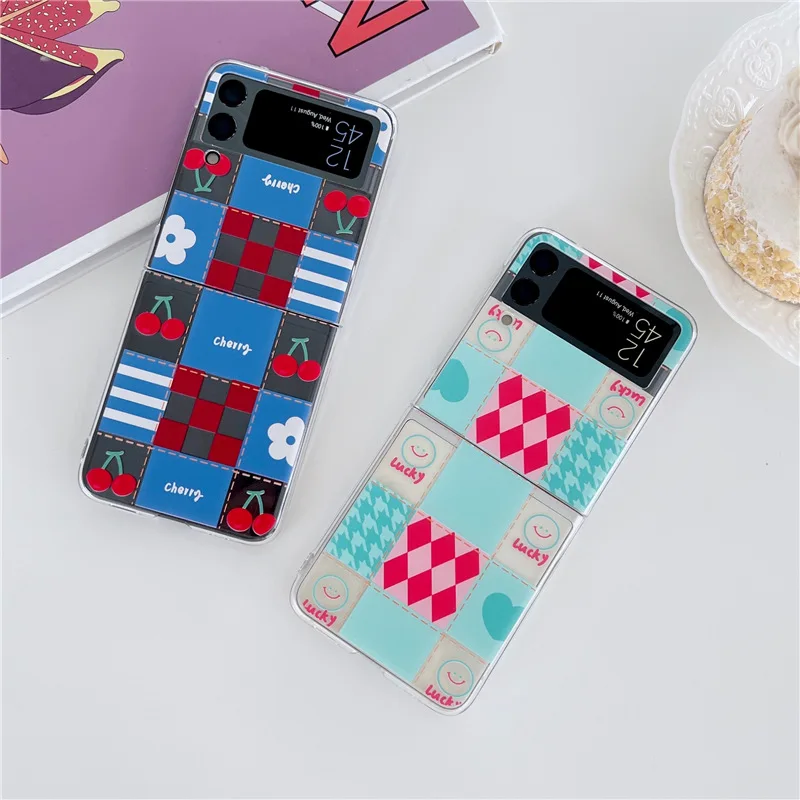Creative Lattice Cherry Smile Face Phone Case for Samsung Galaxy Z Flip 3 5G Hard PC Back Cover for ZFlip3 Case Protective Shell
Creative Lattice Cherry Smile Face Phone Case for Samsung Galaxy Z Flip 3 5G Hard PC Back Cover for ZFlip3 Case Protective Shell