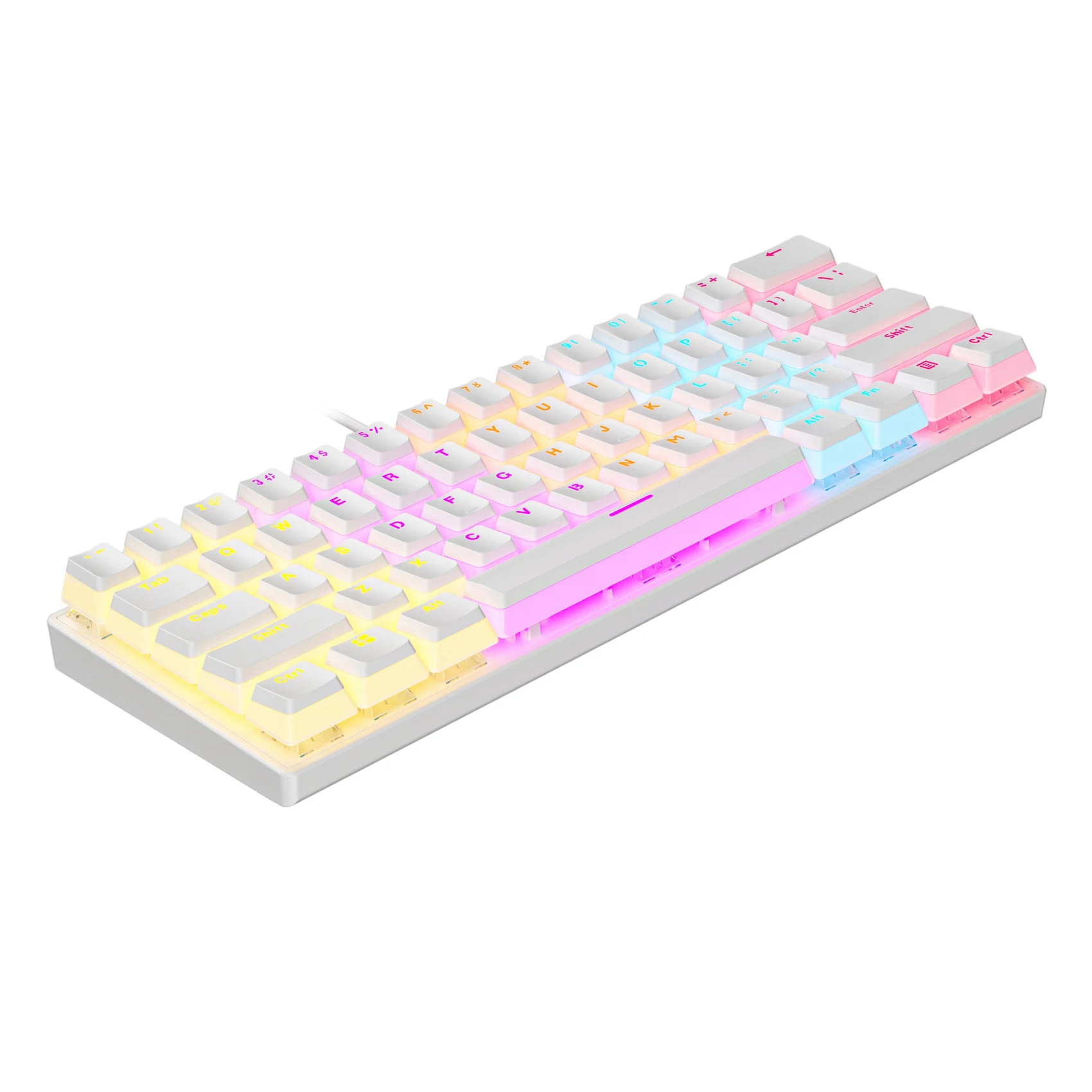 RGB Luminous Mechanical Keyboard 61 Keys Wired Keyboard Double Leather Milk Pudding Keycaps Mechanical Keyboard White
RGB Luminous Mechanical Keyboard 61 Keys Wired Keyboard Double Leather Milk Pudding Keycaps Mechanical Keyboard White