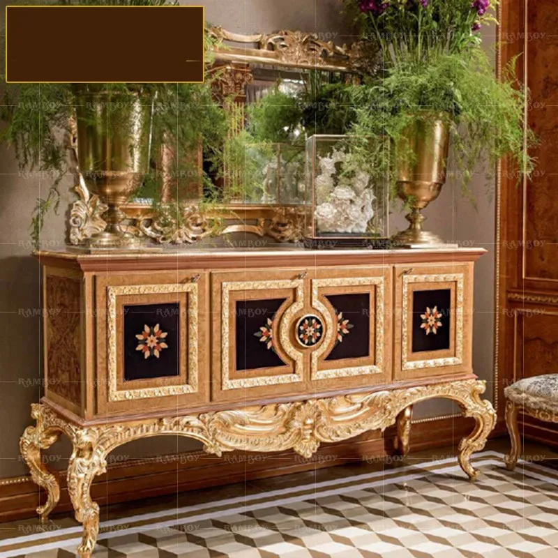 

Европейский стиль, резной шкаф для столовой из массива дерева, вилла, гостиная, шкафчик, кухонный шкаф, чайный шкаф