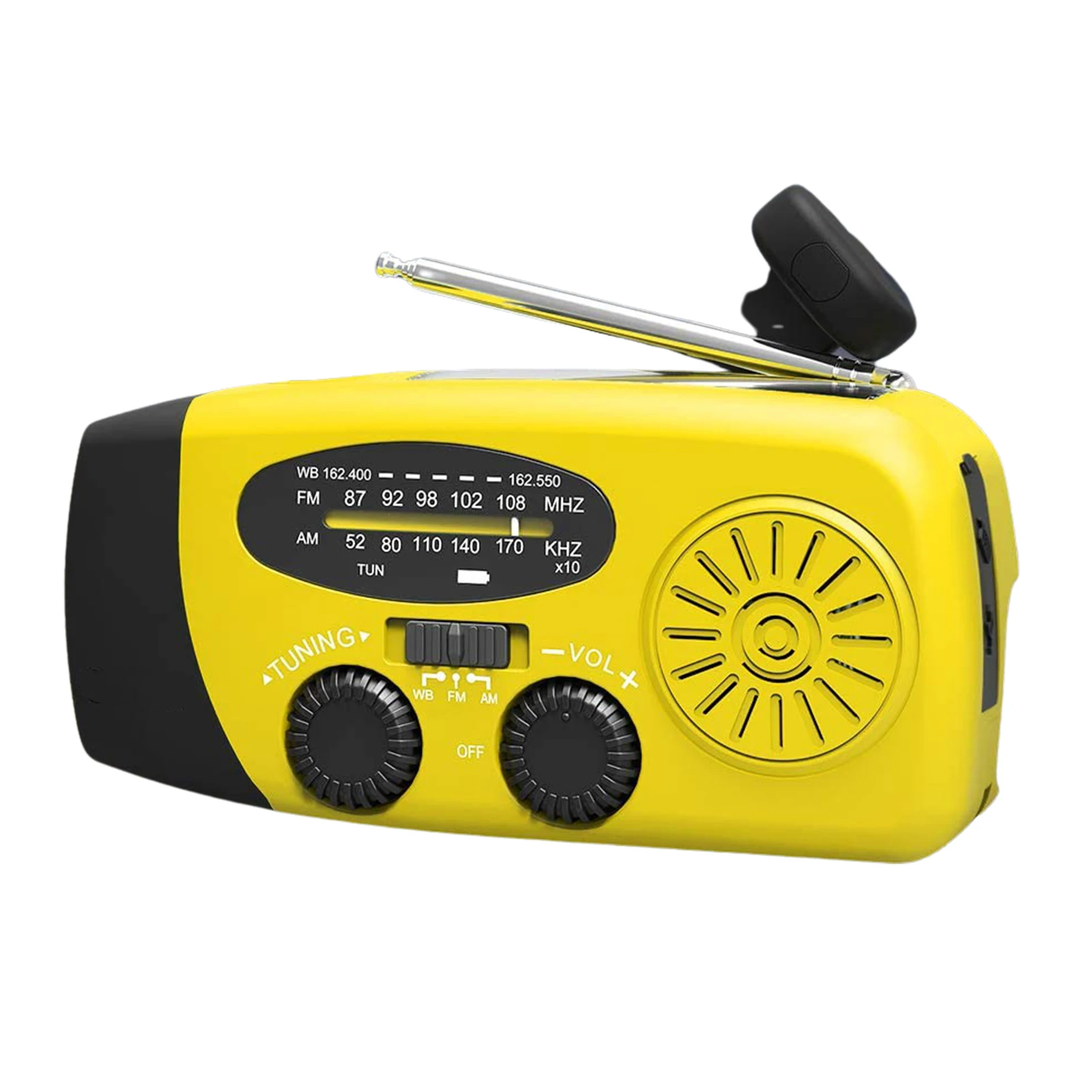 Multifunctional Hand Radio Solar Crank Dynamo Self Powered AM/FM/NOAA Weather Radio Emergency Use LED Flashlight Power Bank
Multifunctional Hand Radio Solar Crank Dynamo Self Powered AM/FM/NOAA Weather Radio Emergency Use LED Flashlight Power Bank