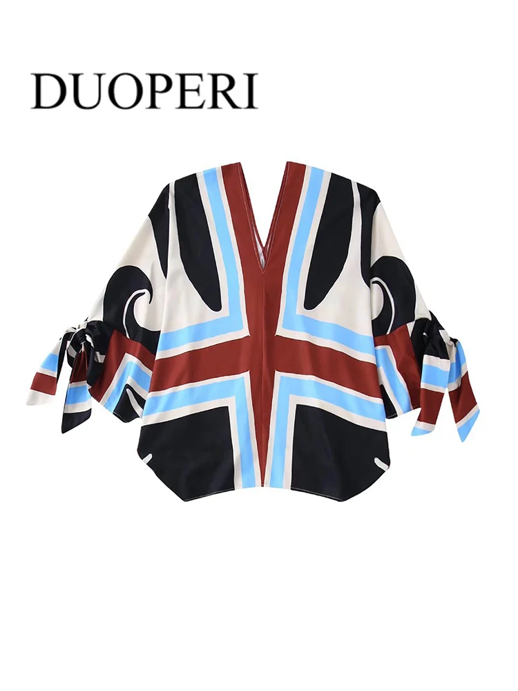 DUOPERI Women Fashion Print Smock Blouse With Bow Tie Female Chic Lady Vintage Shirts Outfits
DUOPERI Women Fashion Print Smock Blouse With Bow Tie Female Chic Lady Vintage Shirts Outfits
