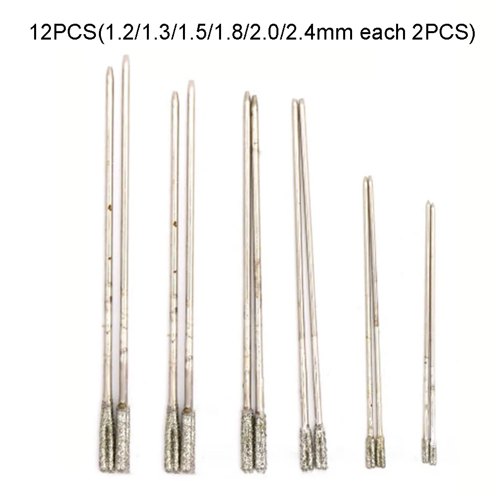 10/12pcs 1.3mm Diamond Coated Tipped Drill Bits Fits Tile Stone Glass Jewellery Hole Saw Milling Cutter Bit Brush Burr Tools
10/12pcs 1.3mm Diamond Coated Tipped Drill Bits Fits Tile Stone Glass Jewellery Hole Saw Milling Cutter Bit Brush Burr Tools