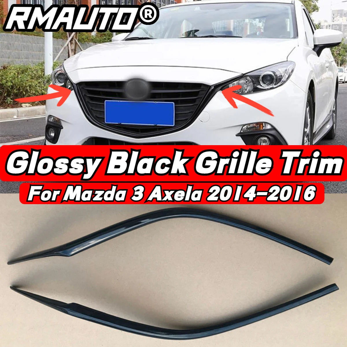 RMAUTO Glossy Black Grille Trim Strip Front Bumper Grill Cover Trim Body Kit For Mazda 3 Axela 2014 2015 2016 Car Accessories
RMAUTO Glossy Black Grille Trim Strip Front Bumper Grill Cover Trim Body Kit For Mazda 3 Axela 2014 2015 2016 Car Accessories