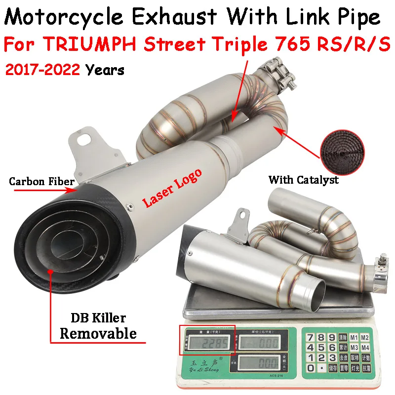 For TRIUMPH STREET TRIPLE 765 765S/R/RS 17 - 22 Motorcycle Exhaust Modify 51mm Catalyst Delete Link Pipe Moto Muffler DB Killer
For TRIUMPH STREET TRIPLE 765 765S/R/RS 17 - 22 Motorcycle Exhaust Modify 51mm Catalyst Delete Link Pipe Moto Muffler DB Killer