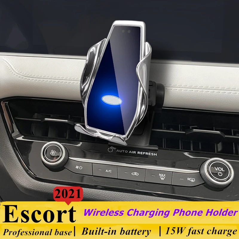 

Держатель для телефона для 2021 2022 Ford Escort, беспроводное зарядное устройство, автомобильный держатель для мобильных телефонов, навигационный кронштейн, поддержка GPS, поворот на 360 градусов