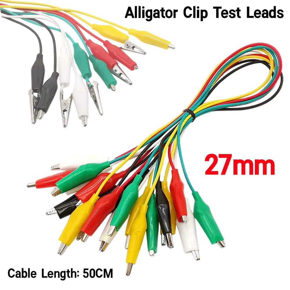 10Pcs 50cm Alligator Clips Double-ended Crocodile Clips Cable 27mm Alligator Jumper Wire DIY Electrical Test Lead Clip Connector
10Pcs 50cm Alligator Clips Double-ended Crocodile Clips Cable 27mm Alligator Jumper Wire DIY Electrical Test Lead Clip Connector