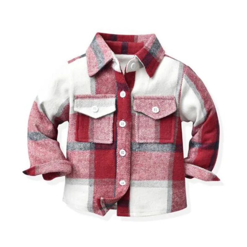 Children's shirt jacket classic plaid casual tops thickened 2-10 year old boy girl fashion new Korean version Spring Autumn coat
Children's shirt jacket classic plaid casual tops thickened 2-10 year old boy girl fashion new Korean version Spring Autumn coat