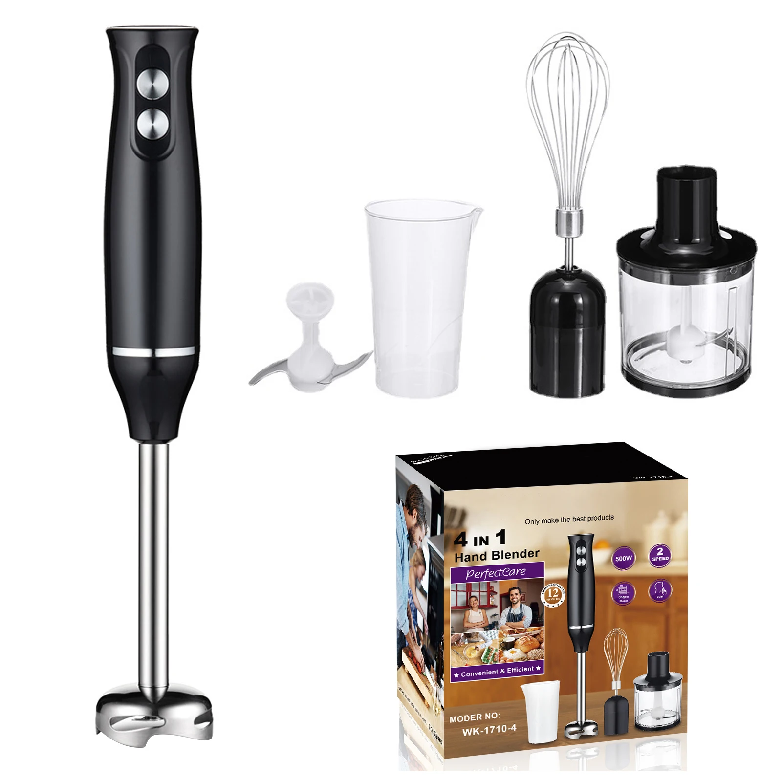 500W 4 in 1 Multifunctional Hand Blender Mixer Meat Grinder Egg Beater Food Processor US 110V
500W 4 in 1 Multifunctional Hand Blender Mixer Meat Grinder Egg Beater Food Processor US 110V